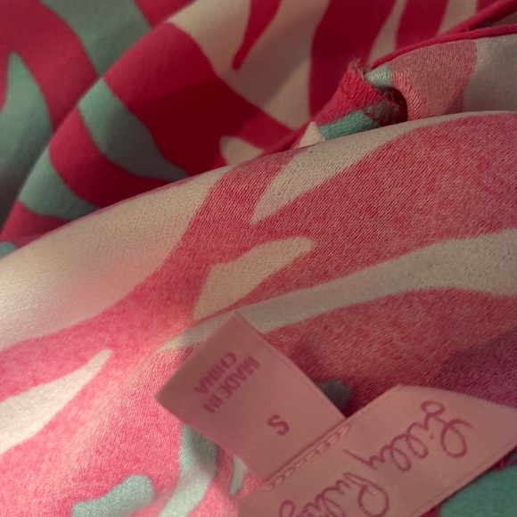 Lilly Pulitzer Sabrina Shift Dress in Papaya Playa Print - Palm Leaf & Flamingo - Picture 3 of 10